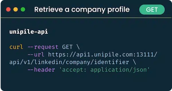 Abrufen eines Unternehmensprofils