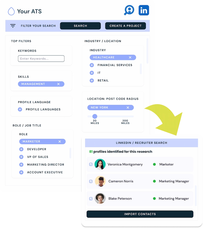 api de búsqueda de reclutadores