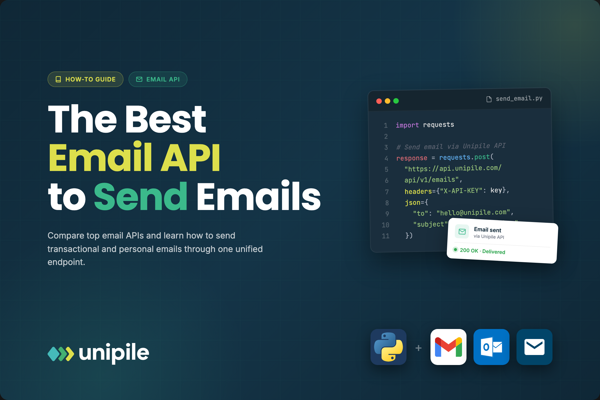 API de envío de correo electrónico: Gmail, Outlook e IMAP desde cuentas ...