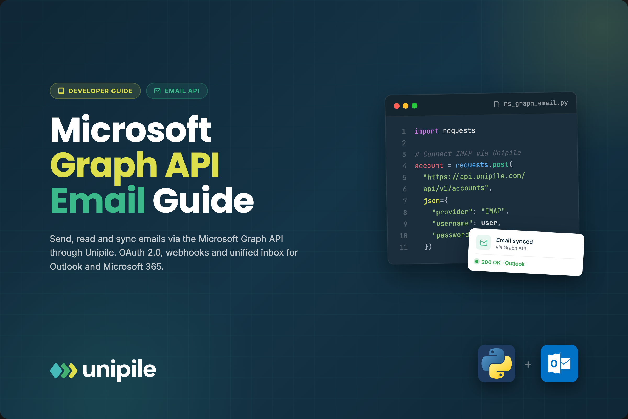 Microsoft Graph API Email: Send, Read & Sync (2026) - Unipile