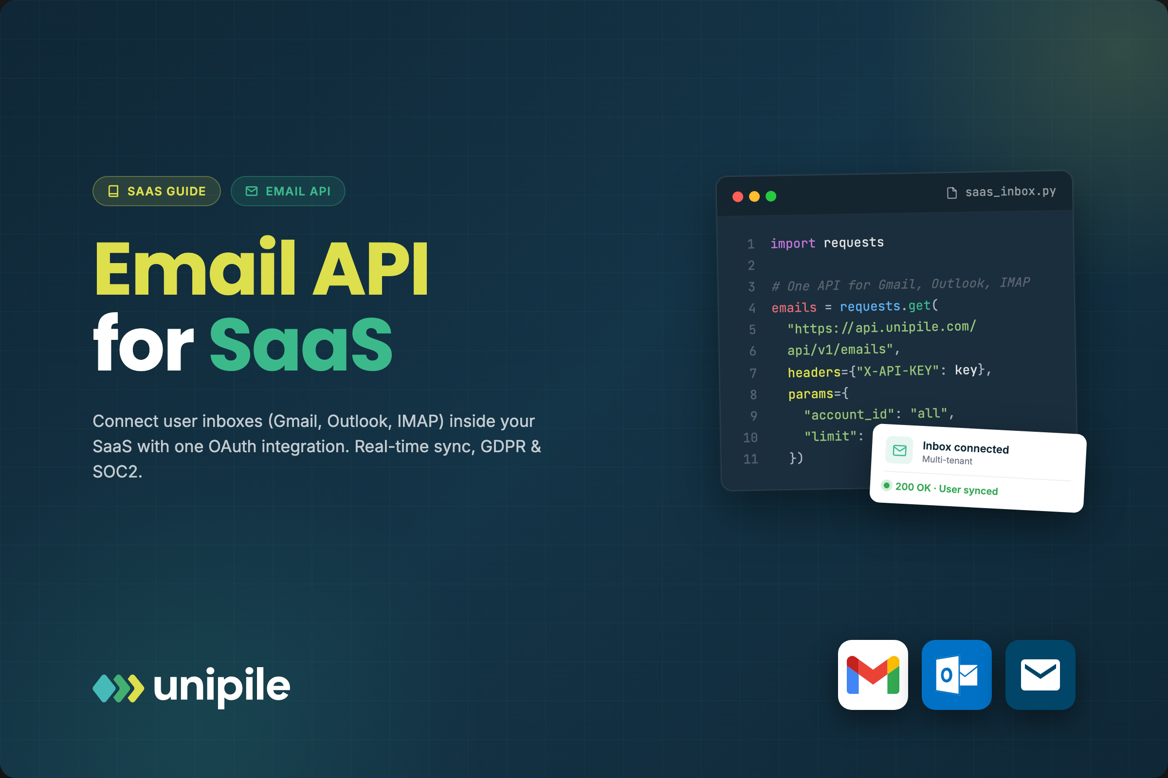 E-mail API voor SaaS: Verbind gebruikersinboxen (Gmail, Outlook, IMAP ...
